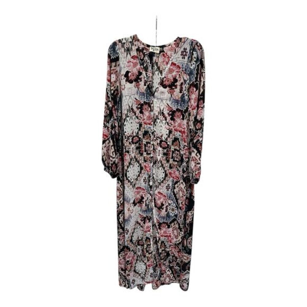 Show Me Your Mumu Women's Floral Maxi Dress Duster S Long‎ Sleeve Party